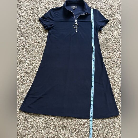 MSK Petite Women’s Navy Blue Short Sleeve Pullover Dress Silver Ring  Small - Picture 11 of 11